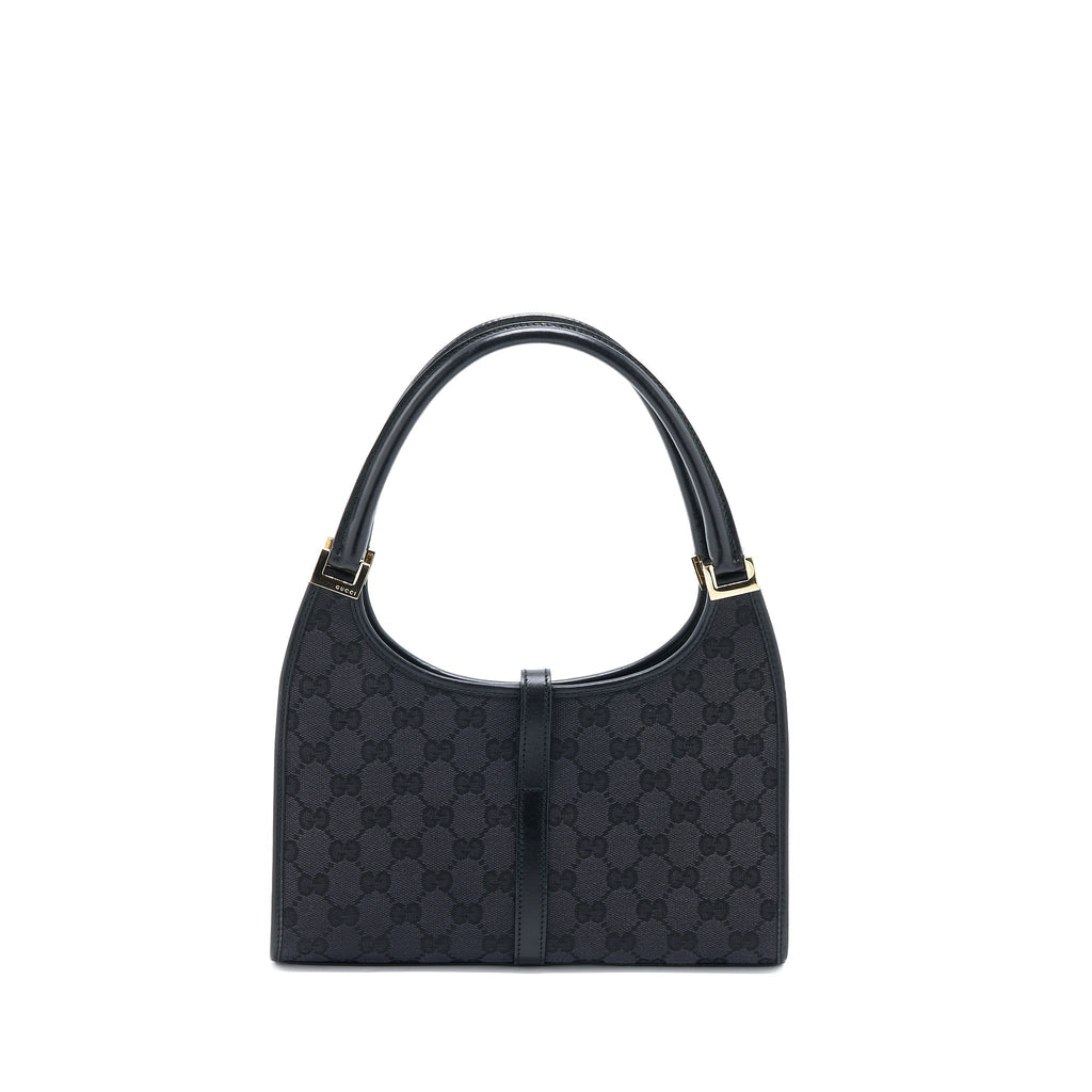 Gucci Vintage Jackie Bag GG Printed Canvas Black