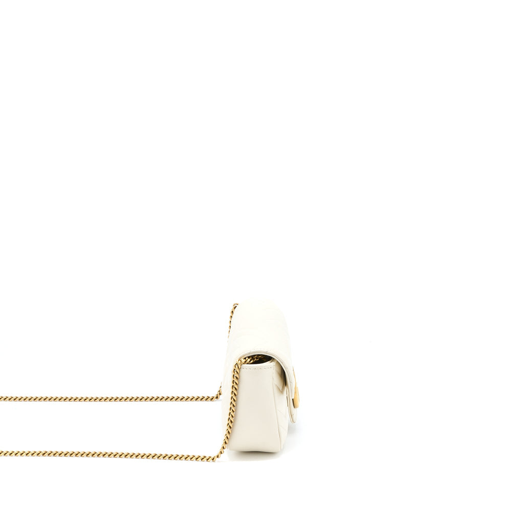 Gucci GG Marmont Super Mini Bag Matelass� White Brushed