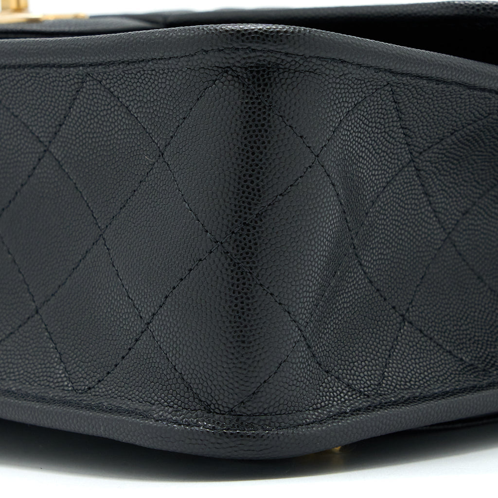 Chanel 22K Large Backpack Caviar Black Brushed  (Microchip)