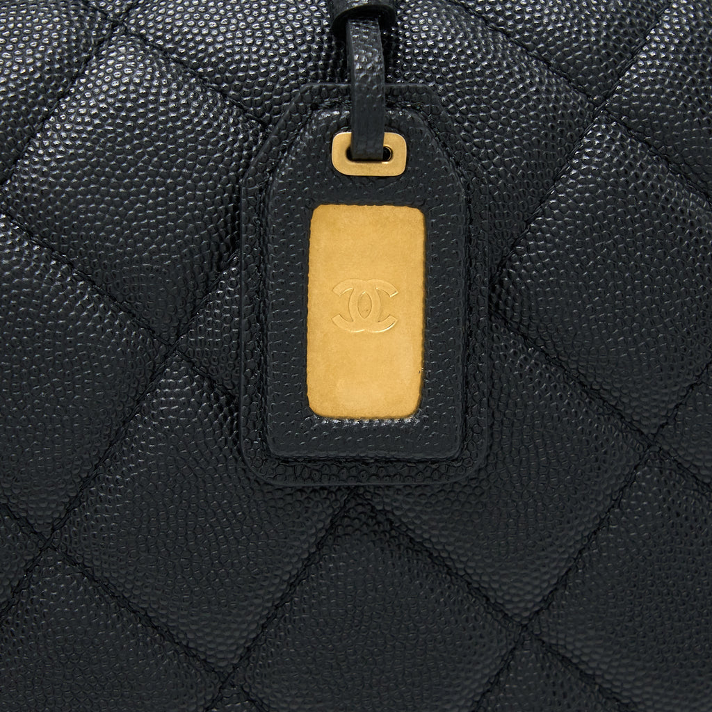 Chanel 22K Large Backpack Caviar Black Brushed  (Microchip)