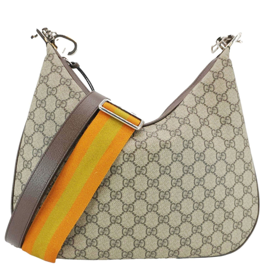GUCCI Attache Large GG Supreme Canvas Shoulder Bag Beige 702823