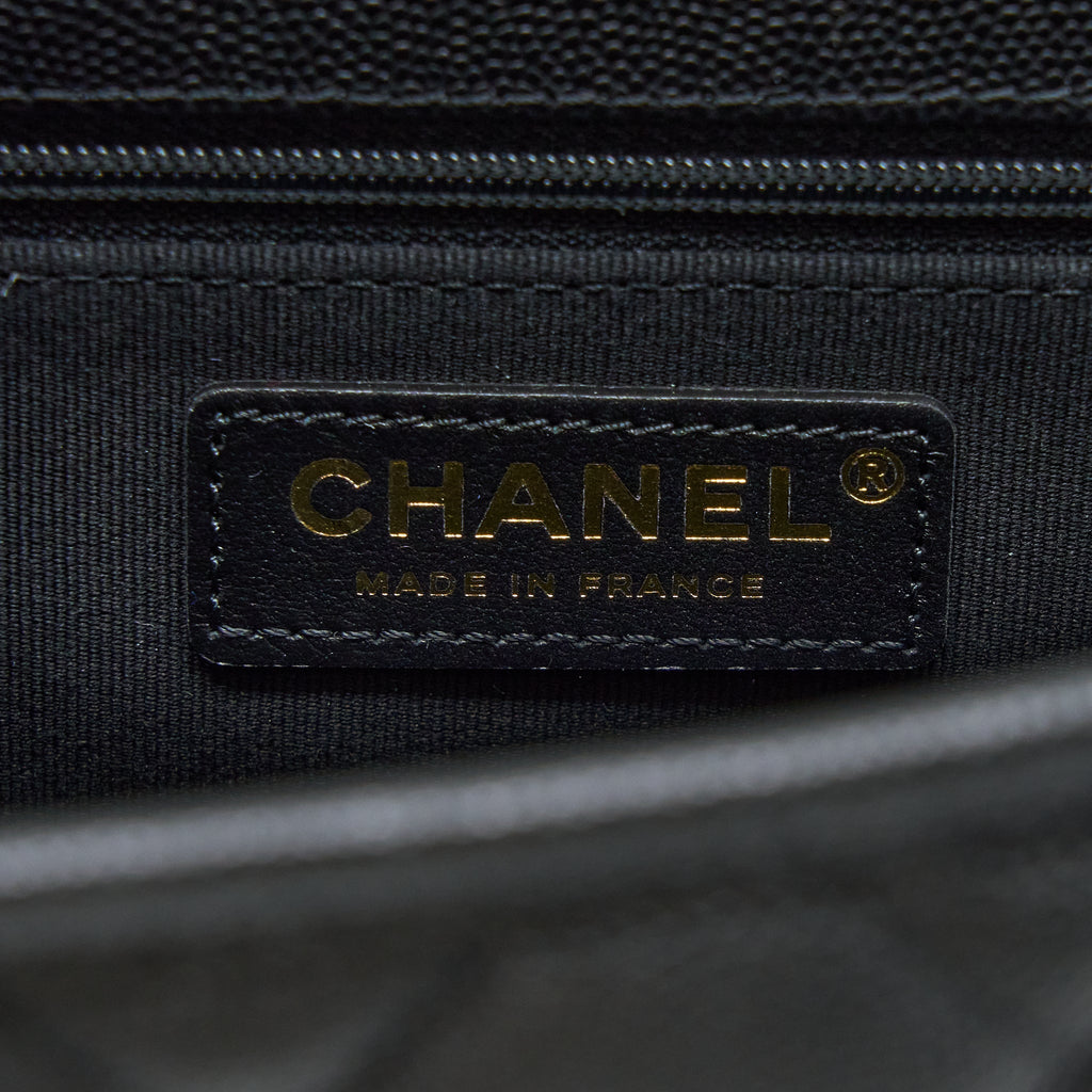 Chanel 22K Large Backpack Caviar Black Brushed  (Microchip)