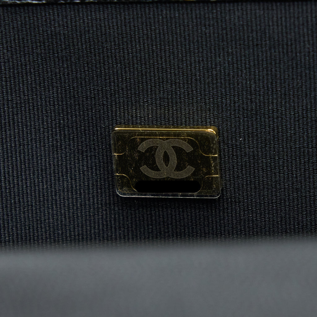 Chanel 22K Large Backpack Caviar Black Brushed  (Microchip)