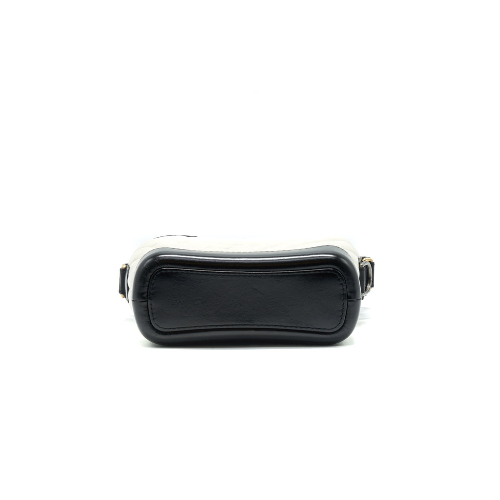 Chanel Chevron Small Gabrielle Hobo Bag White/ Black