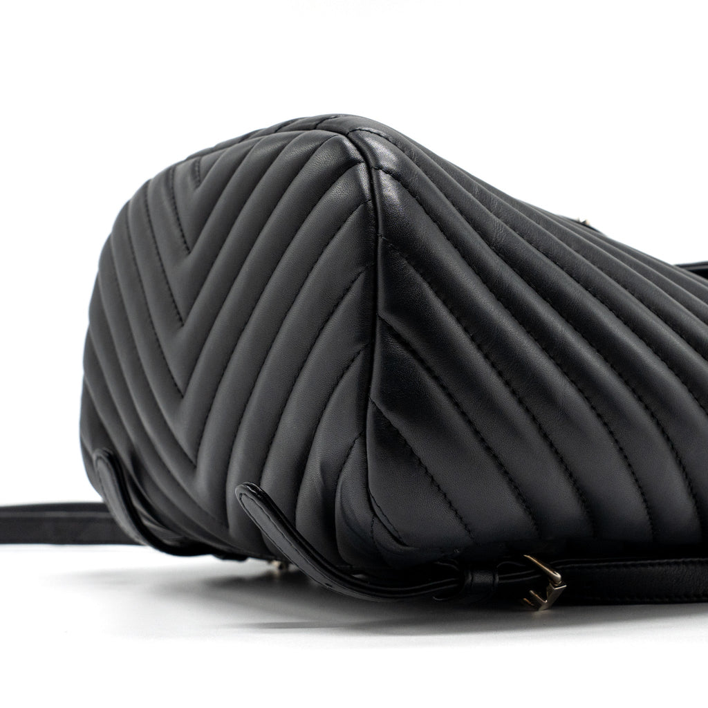 Chanel Small Urban Spirit Backpack Chevron Calfskin Black