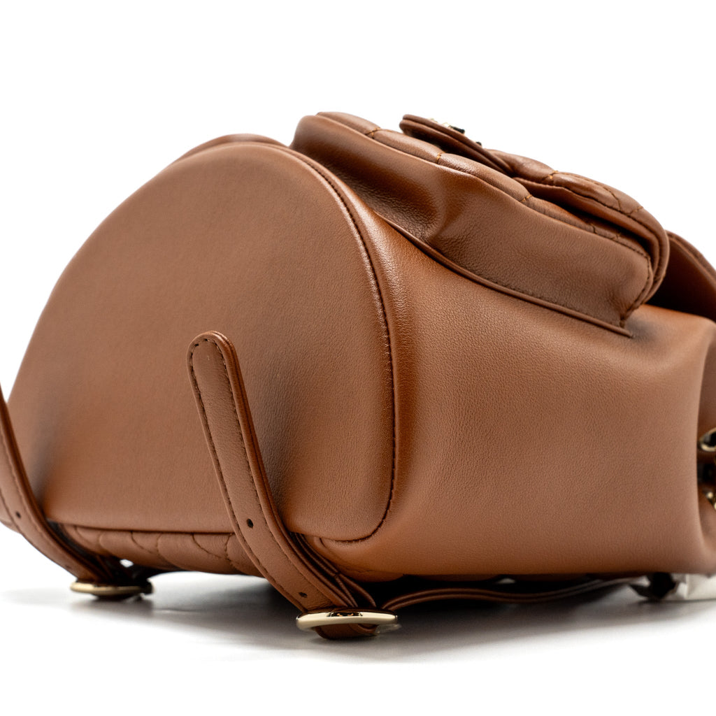 Chanel 23A triple pack backpack calfskin caramel L (microchip)