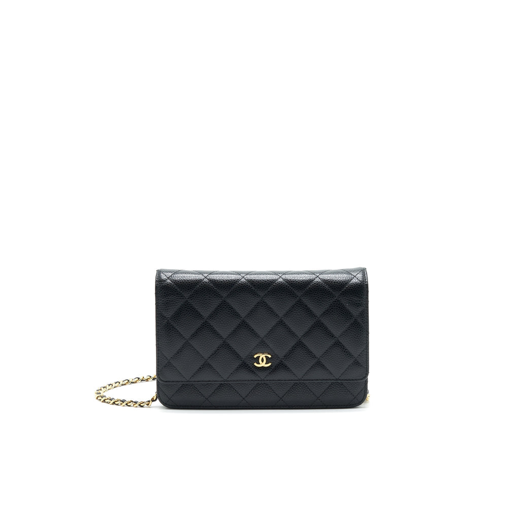 CHANEL WALLET ON CHAIN CAVIER BLACK WITH