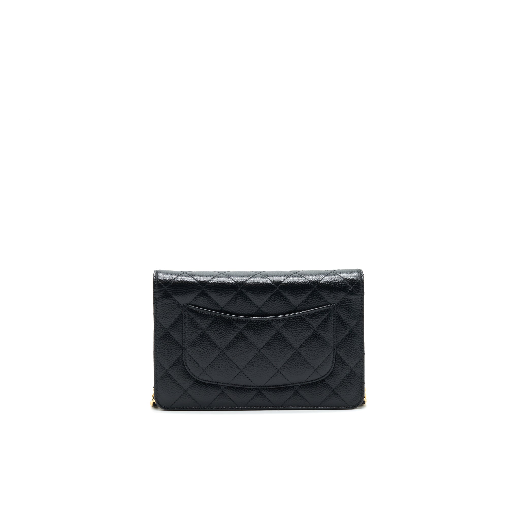 CHANEL WALLET ON CHAIN CAVIER BLACK WITH