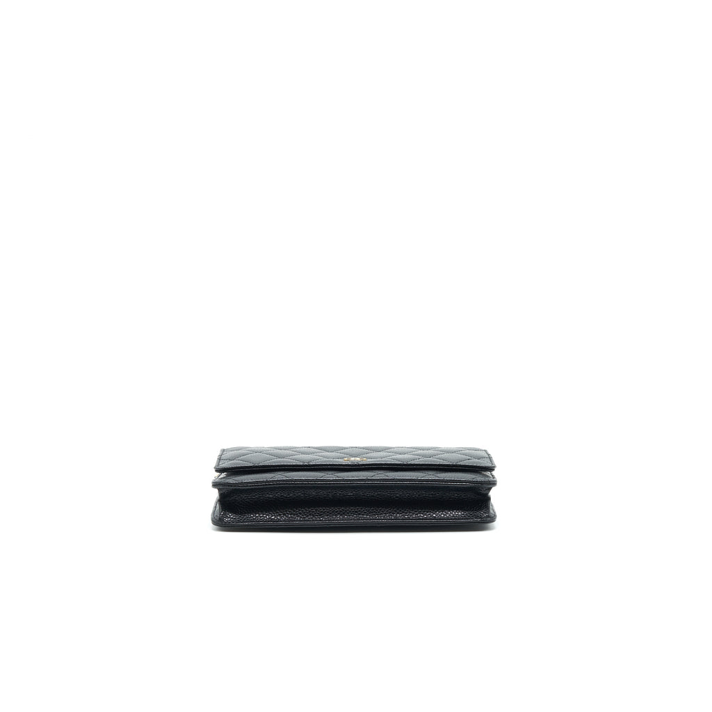 CHANEL WALLET ON CHAIN CAVIER BLACK WITH