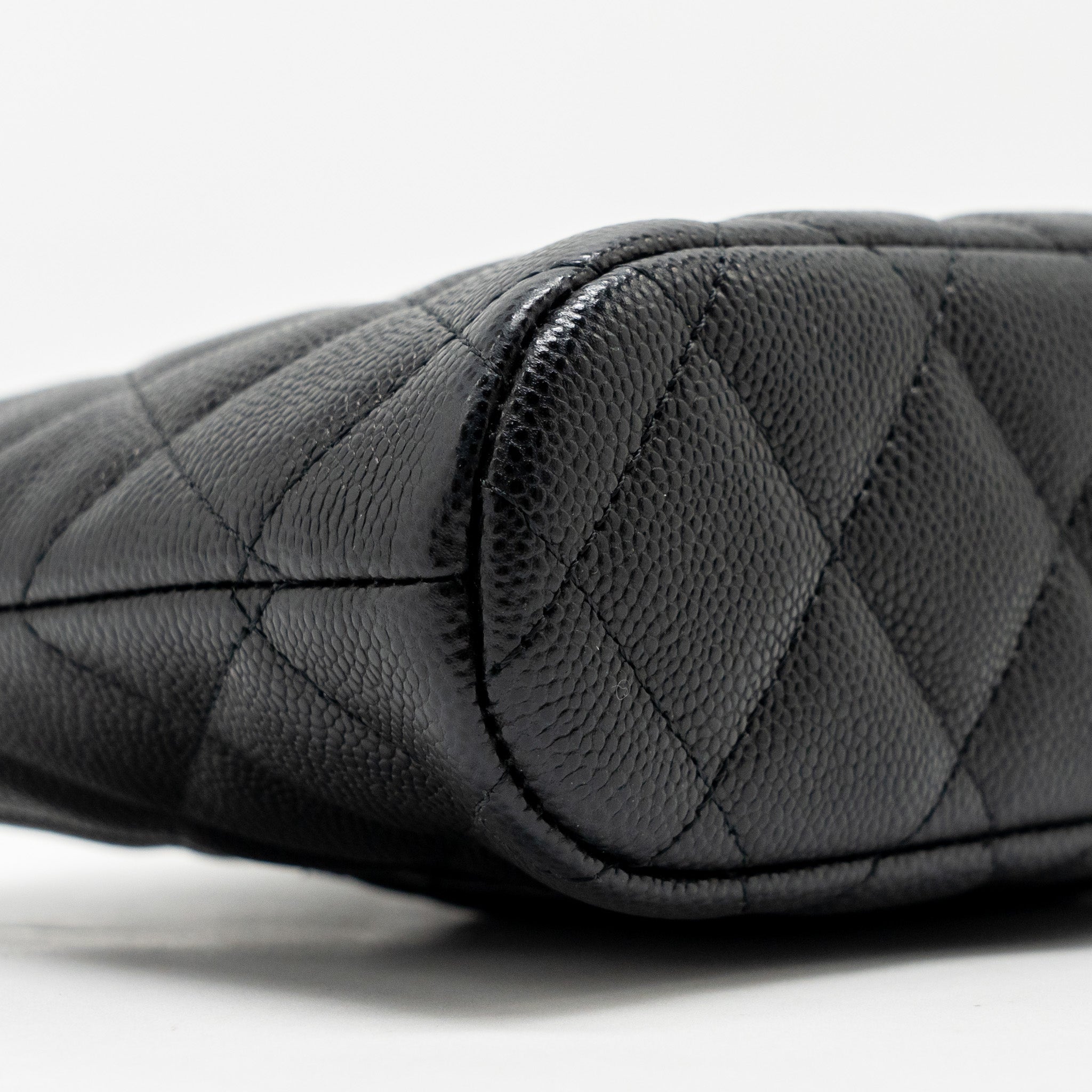 Chanel Classic CC Clutch with Chain Caviar Black L (Microchip)