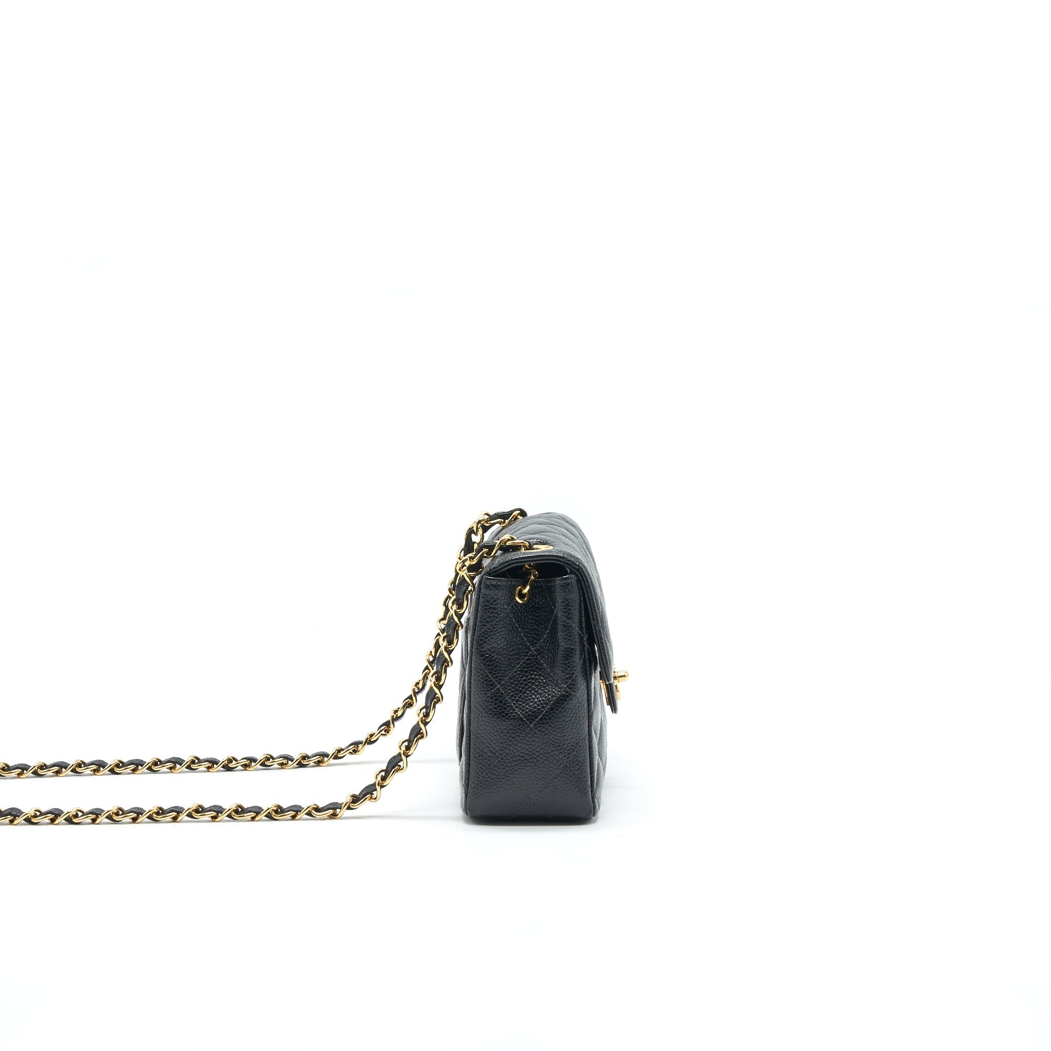 Chanel Vintage Mini Square Flap Bag Caviar Black