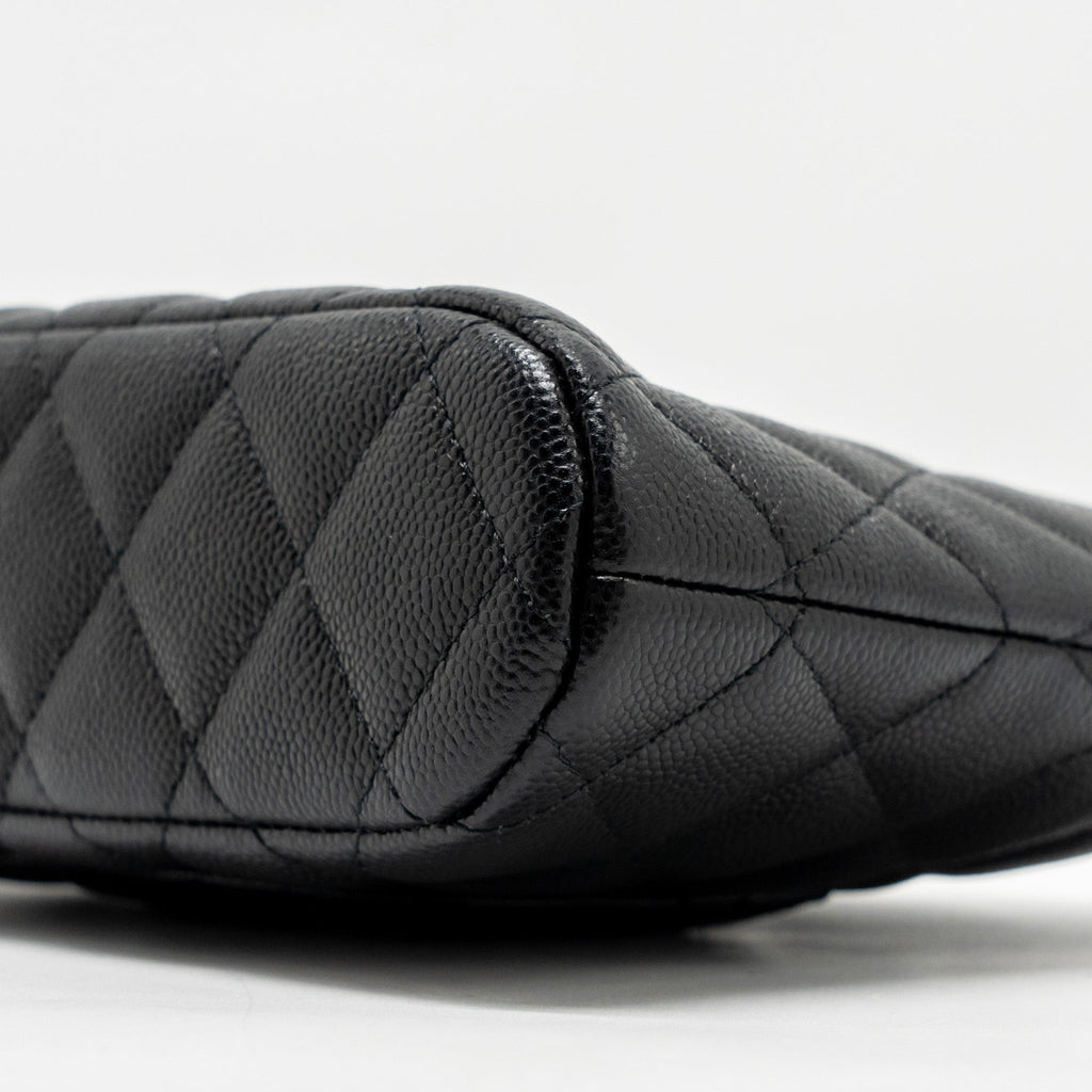 Chanel Classic CC Clutch with Chain Caviar Black L (Microchip)