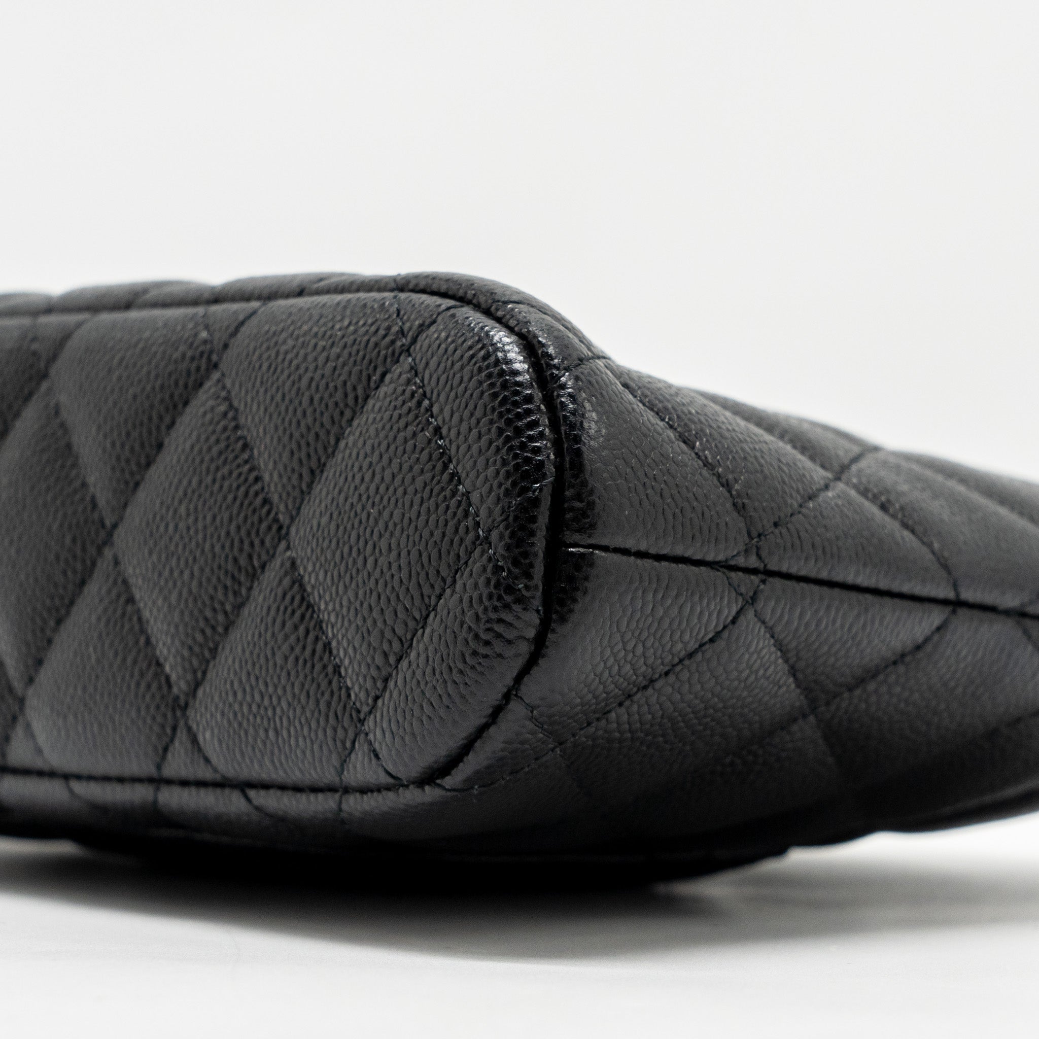 Chanel Classic CC Clutch with Chain Caviar Black L (Microchip)
