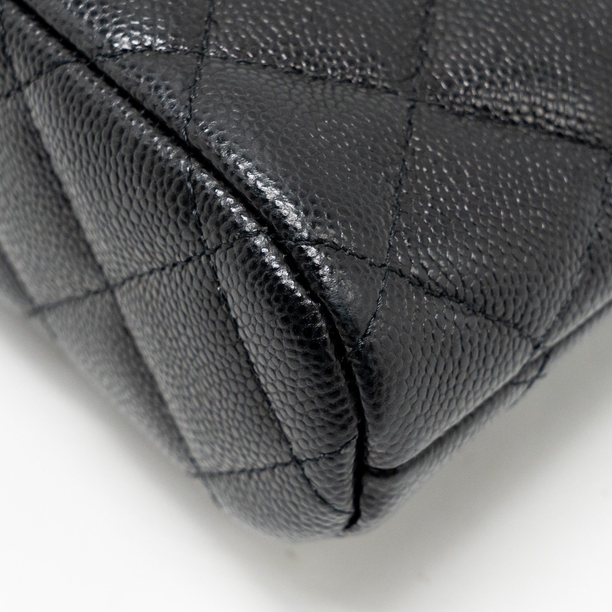 Chanel Classic CC Clutch with Chain Caviar Black L (Microchip)