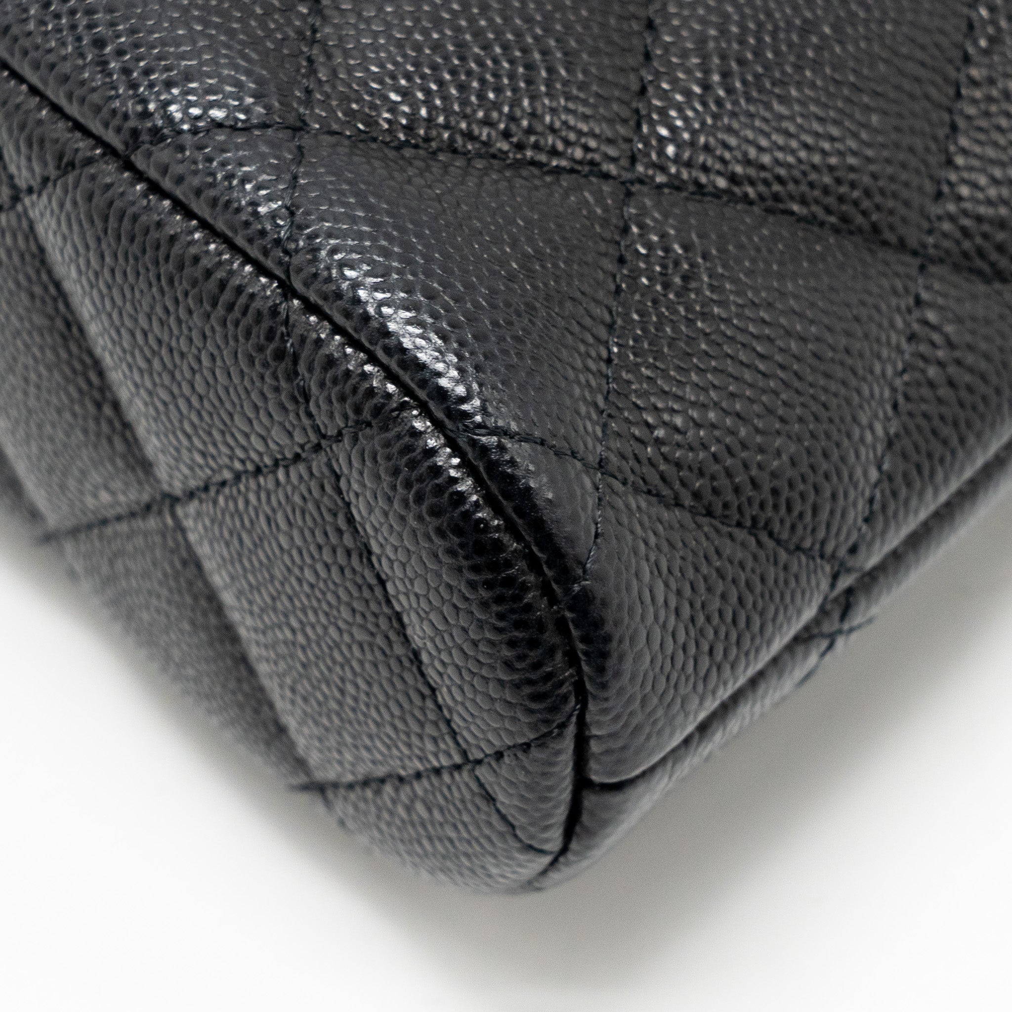 Chanel Classic CC Clutch with Chain Caviar Black L (Microchip)