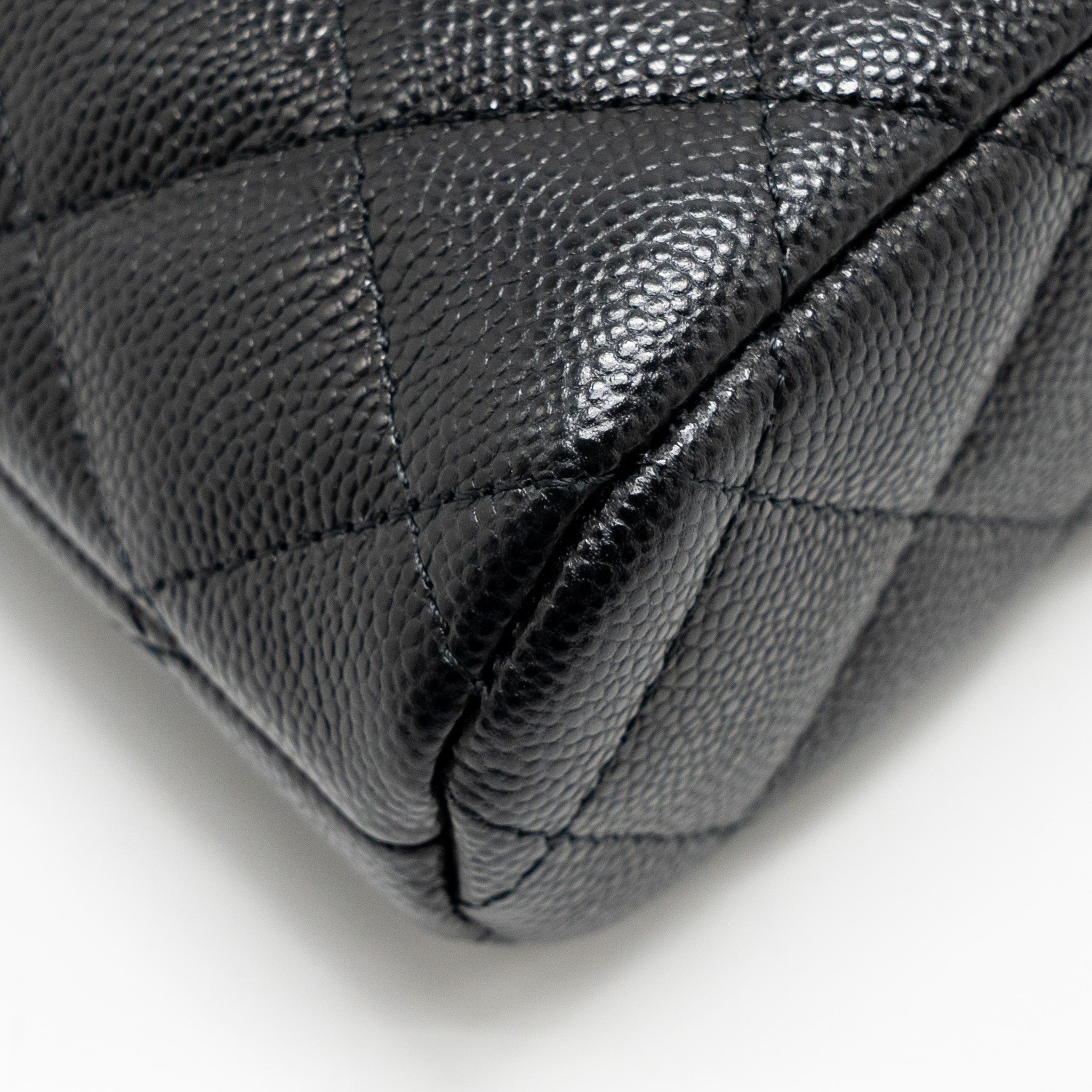Chanel Classic CC Clutch with Chain Caviar Black L (Microchip)