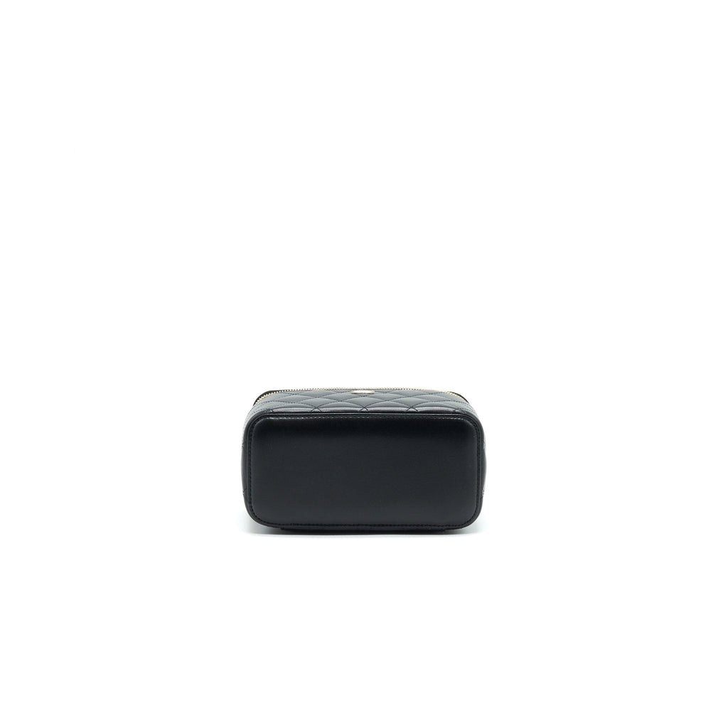 Chanel Long Vanity With Chain Lambskin Black L