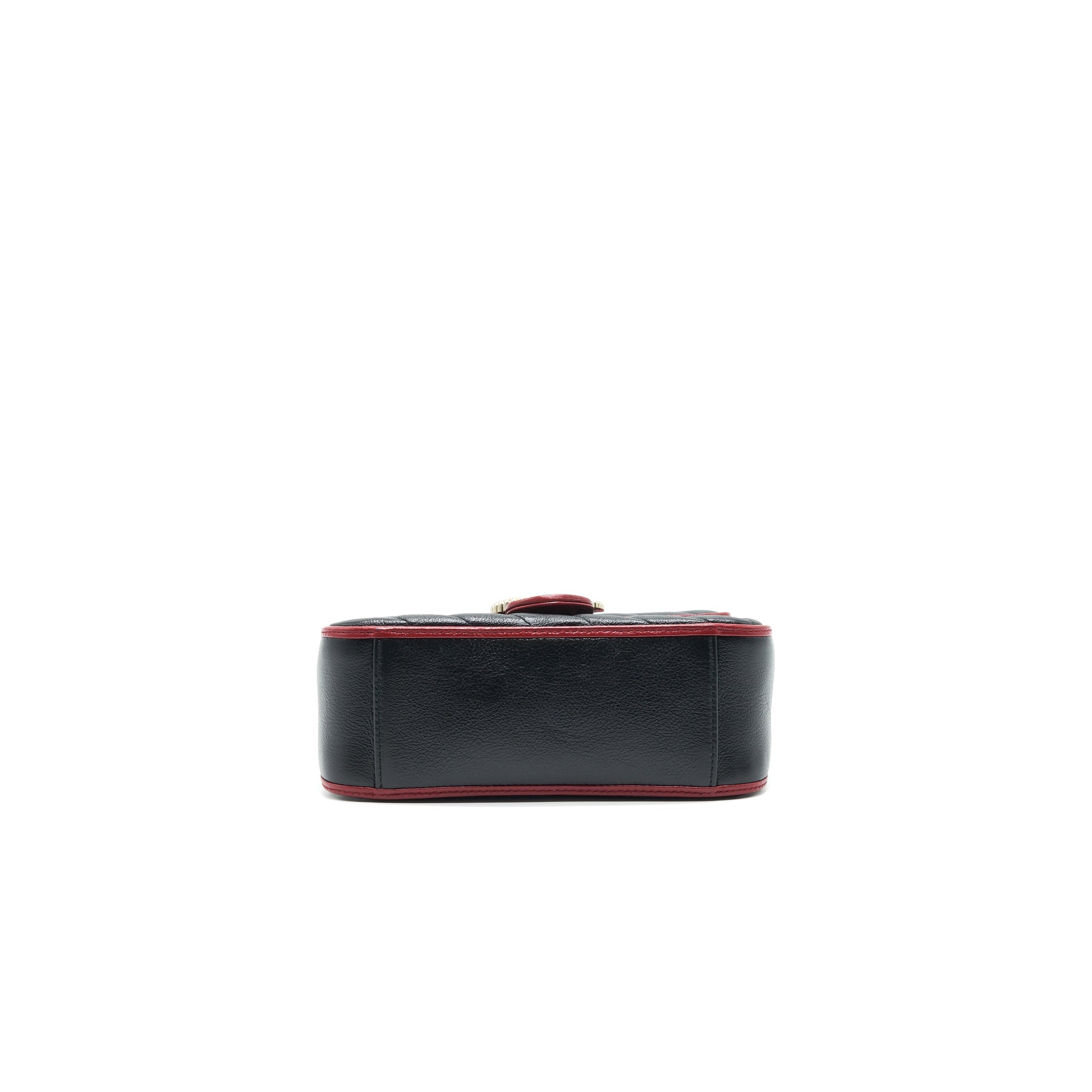 GUCCI GG MARMONT MINI TOP HANDLE BAG BLACK