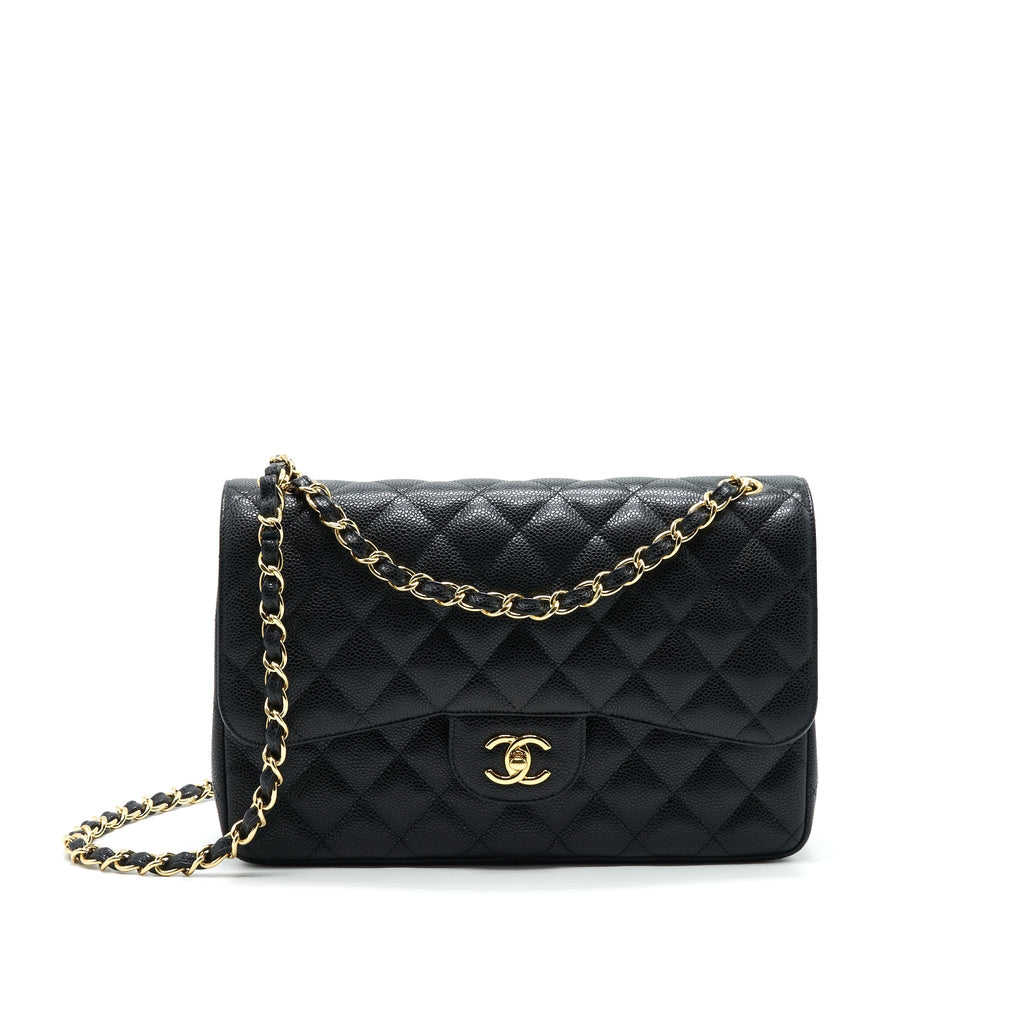 CHANEL JUMBO CLASSIC DOUBLE FLAP CAVIAR BLACK