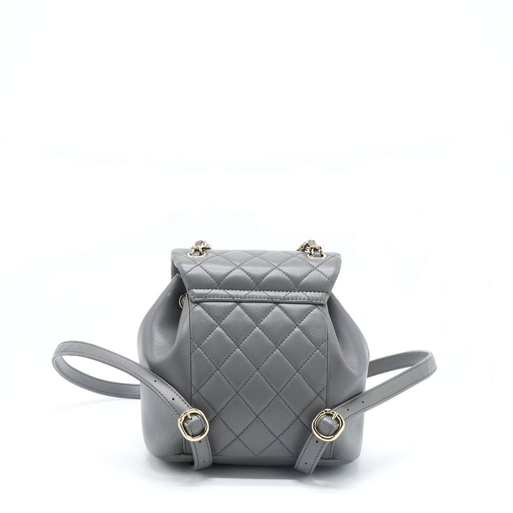 Chanel 22A Duma Backpack Lambskin Dark Grey L