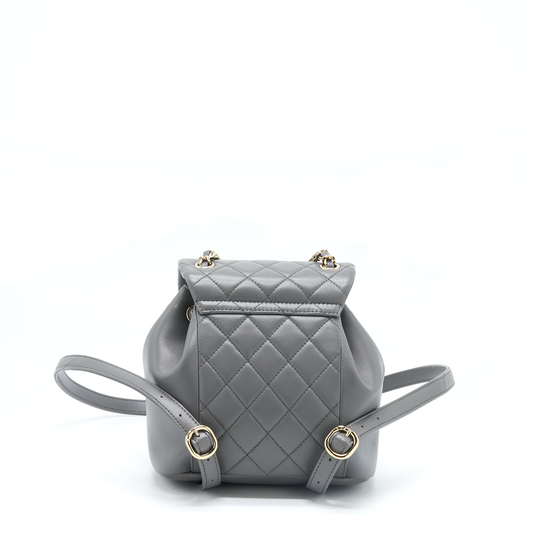 Chanel 22A Duma Backpack Lambskin Dark Grey L