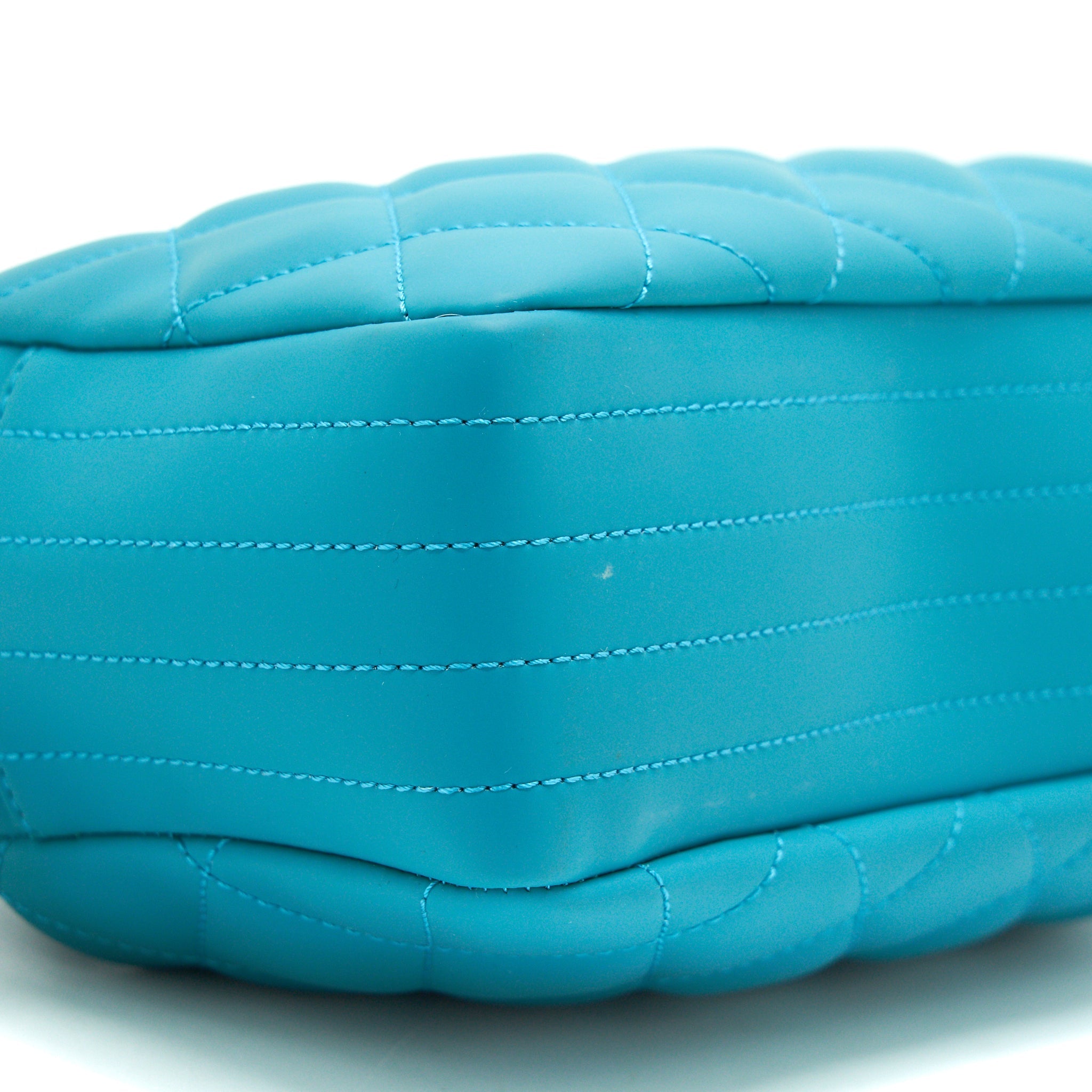 Chanel Quilted Rubberized Lambskin Coco Rain Camera Bag Blue