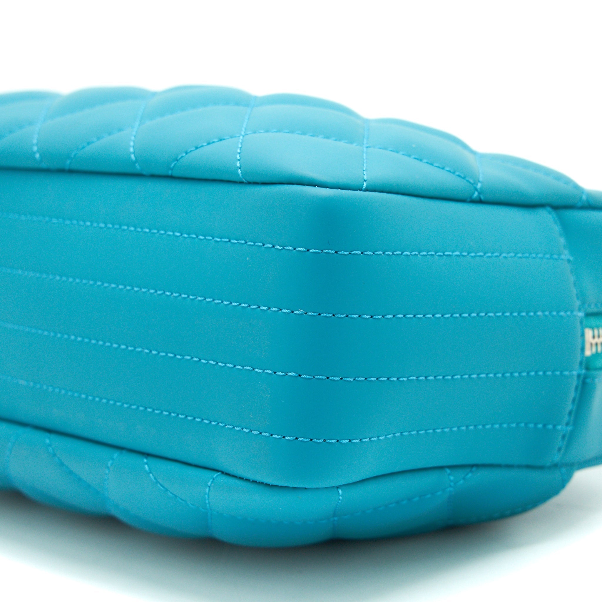 Chanel Quilted Rubberized Lambskin Coco Rain Camera Bag Blue