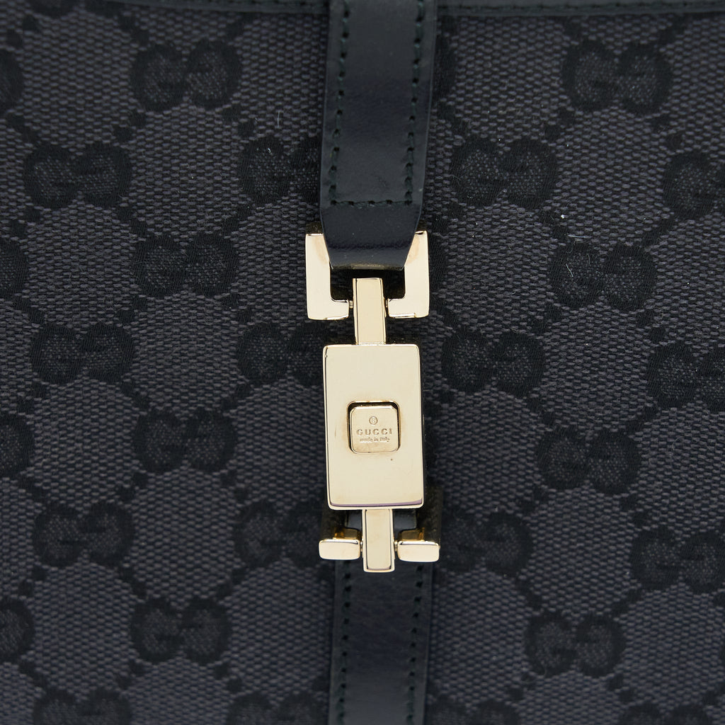 Gucci Vintage Jackie Bag GG Printed Canvas Black