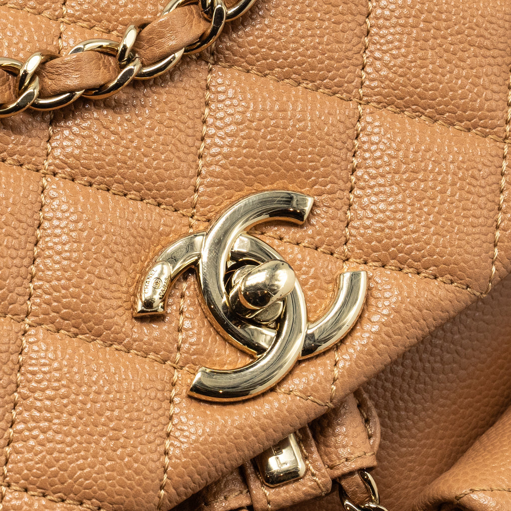 Chanel Triple Pack Backpack Caviar Caramel L (Microchip)