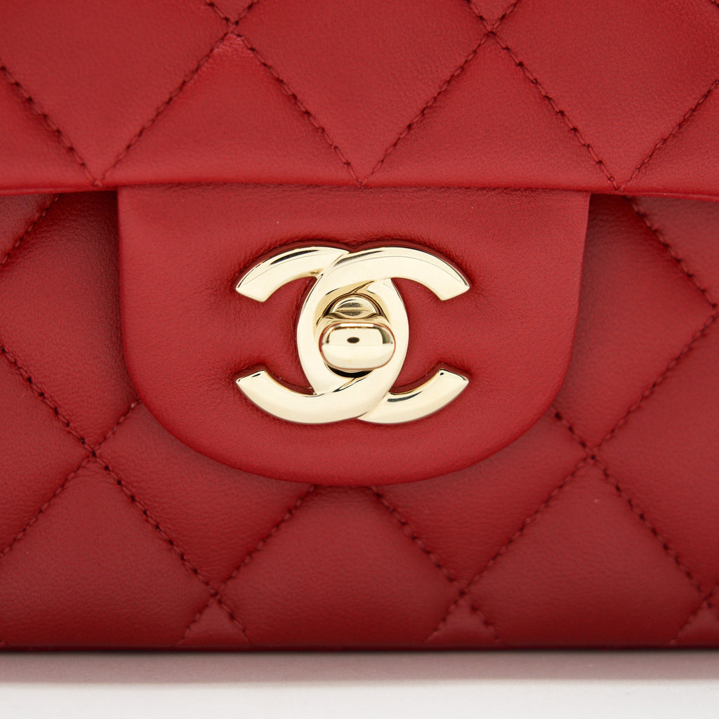 Chanel Medium Classic Double Flap Bag Red L serial29