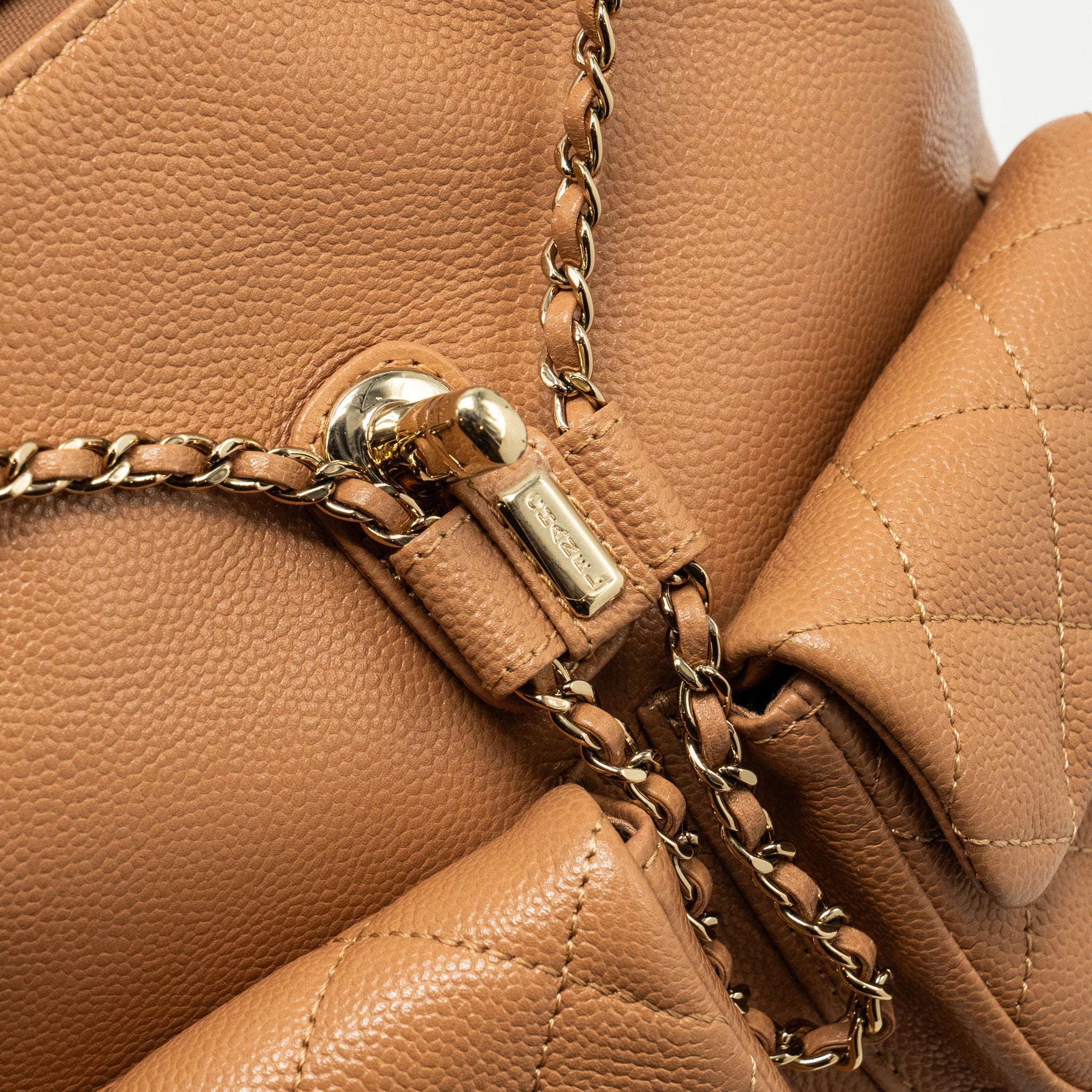 Chanel Triple Pack Backpack Caviar Caramel L (Microchip)