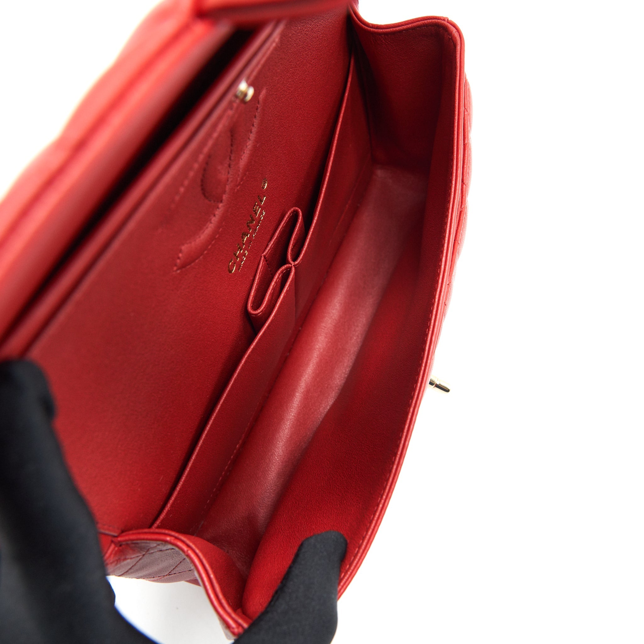 Chanel Medium Classic Double Flap Bag Red L serial29