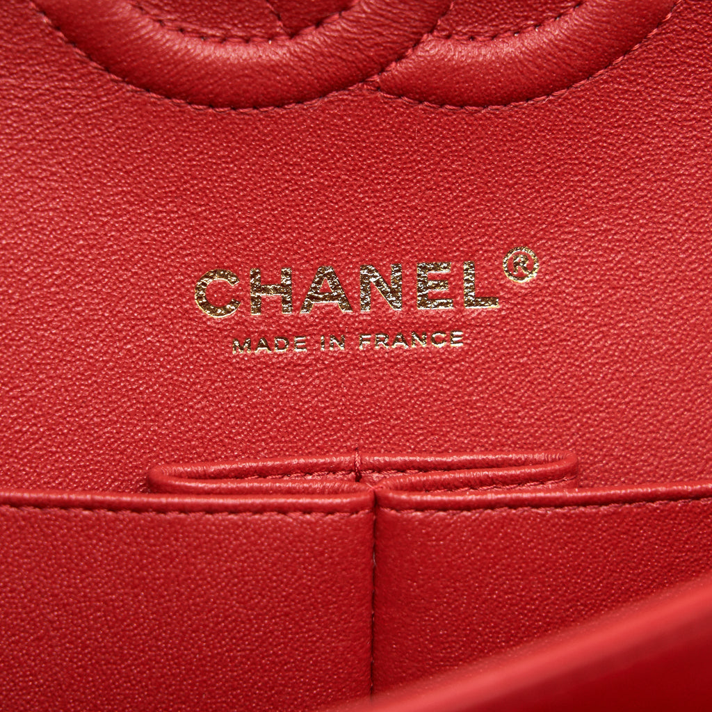 Chanel Medium Classic Double Flap Bag Red L serial29