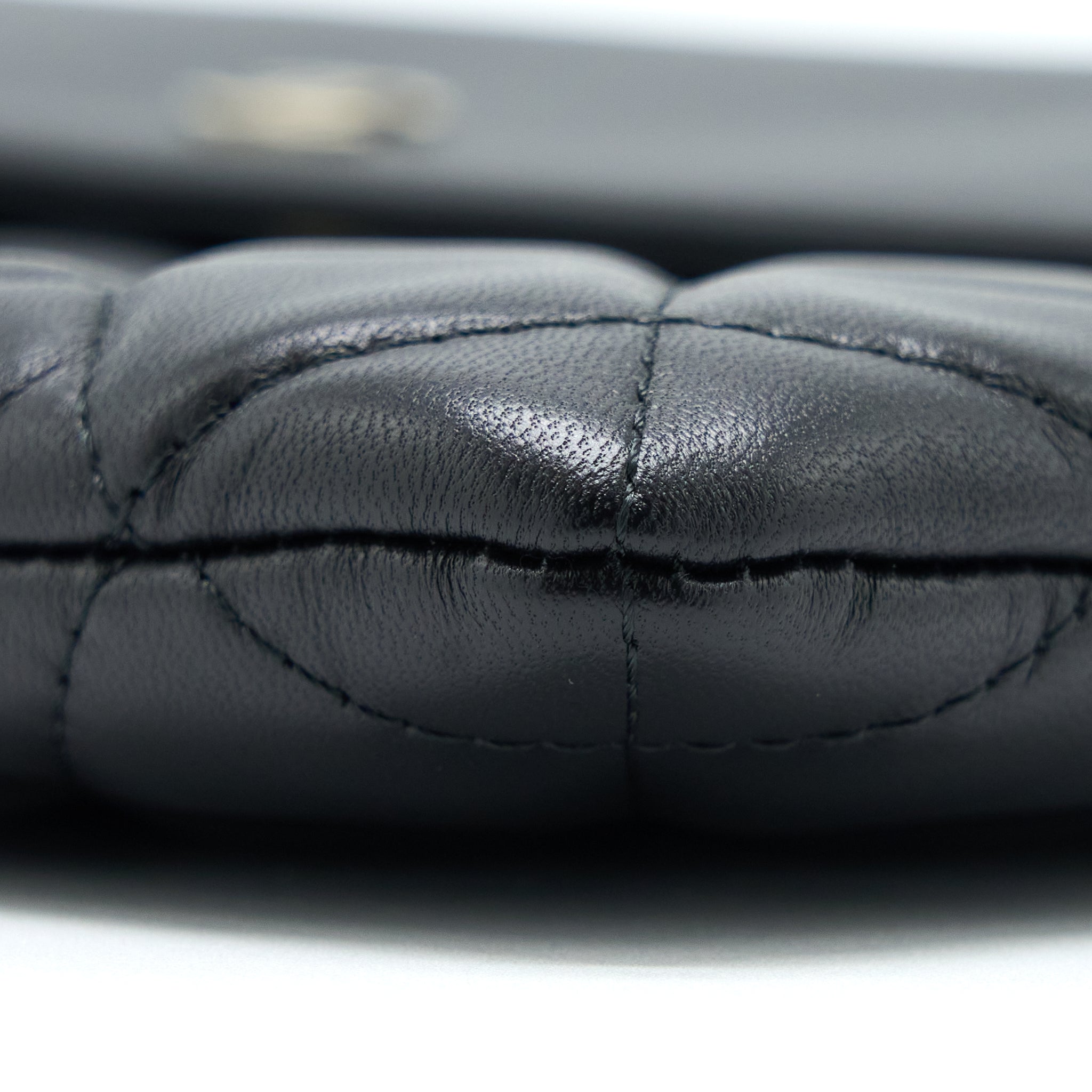 Chanel Quilted Zip and Flap Pouch/Clutch Large Model Lambskin Black L