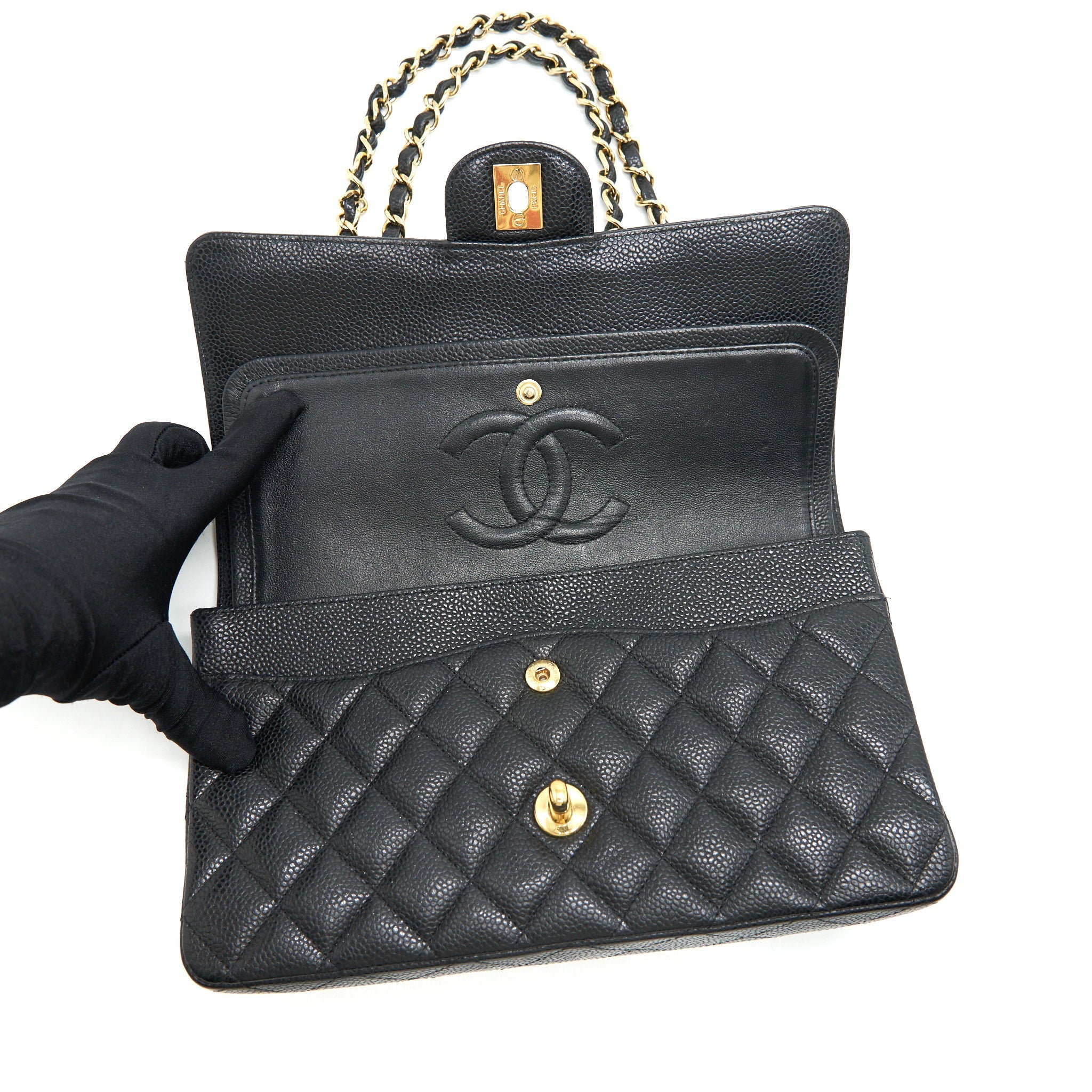 Chanel Classic Double Flap Medium 25cm Caviar Black
