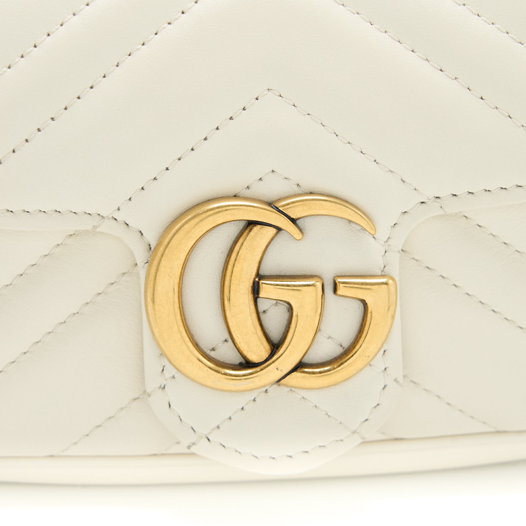 Gucci GG Marmont Super Mini Bag Matelass� White Brushed