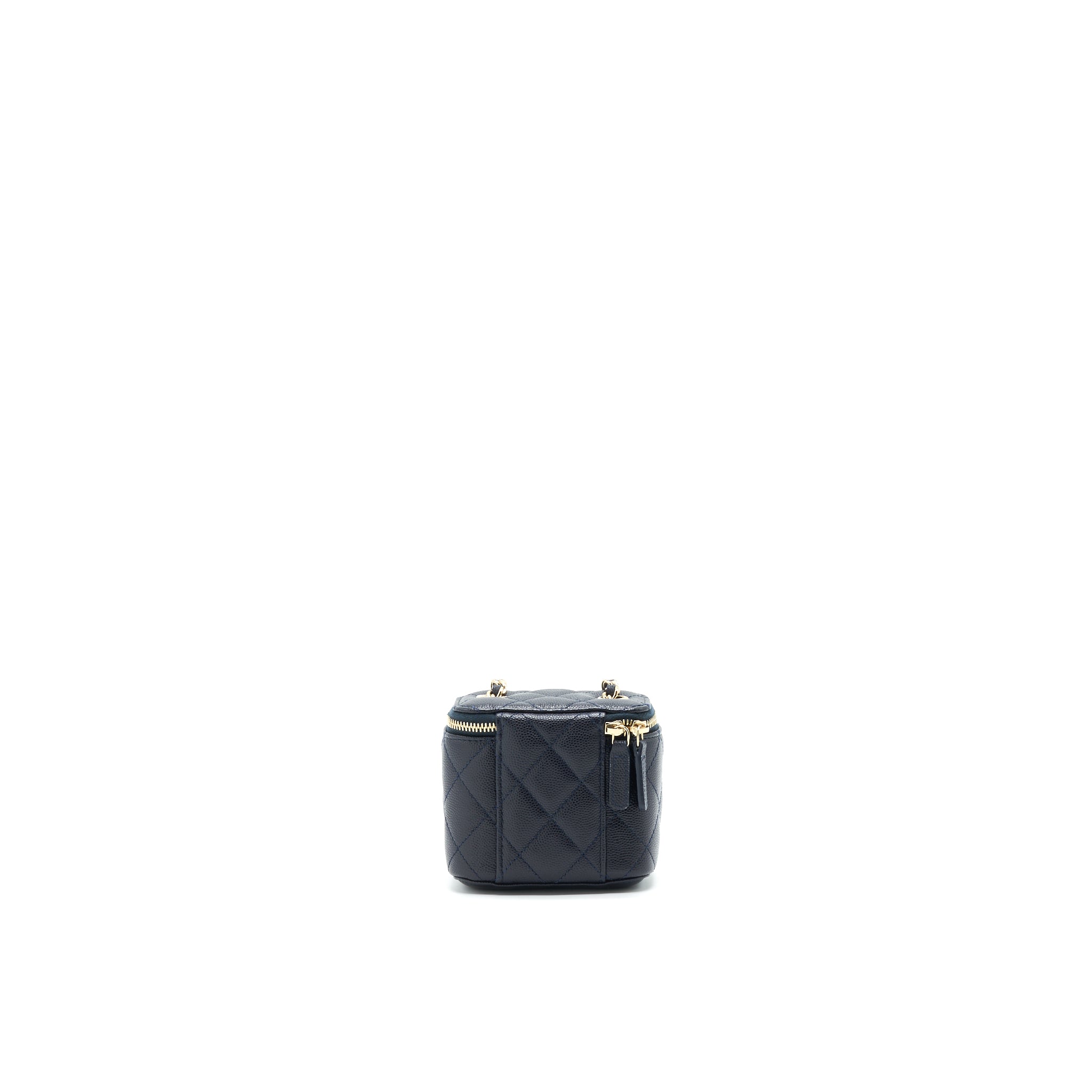 Chanel Small Vanity with Chain Navy Blue with L