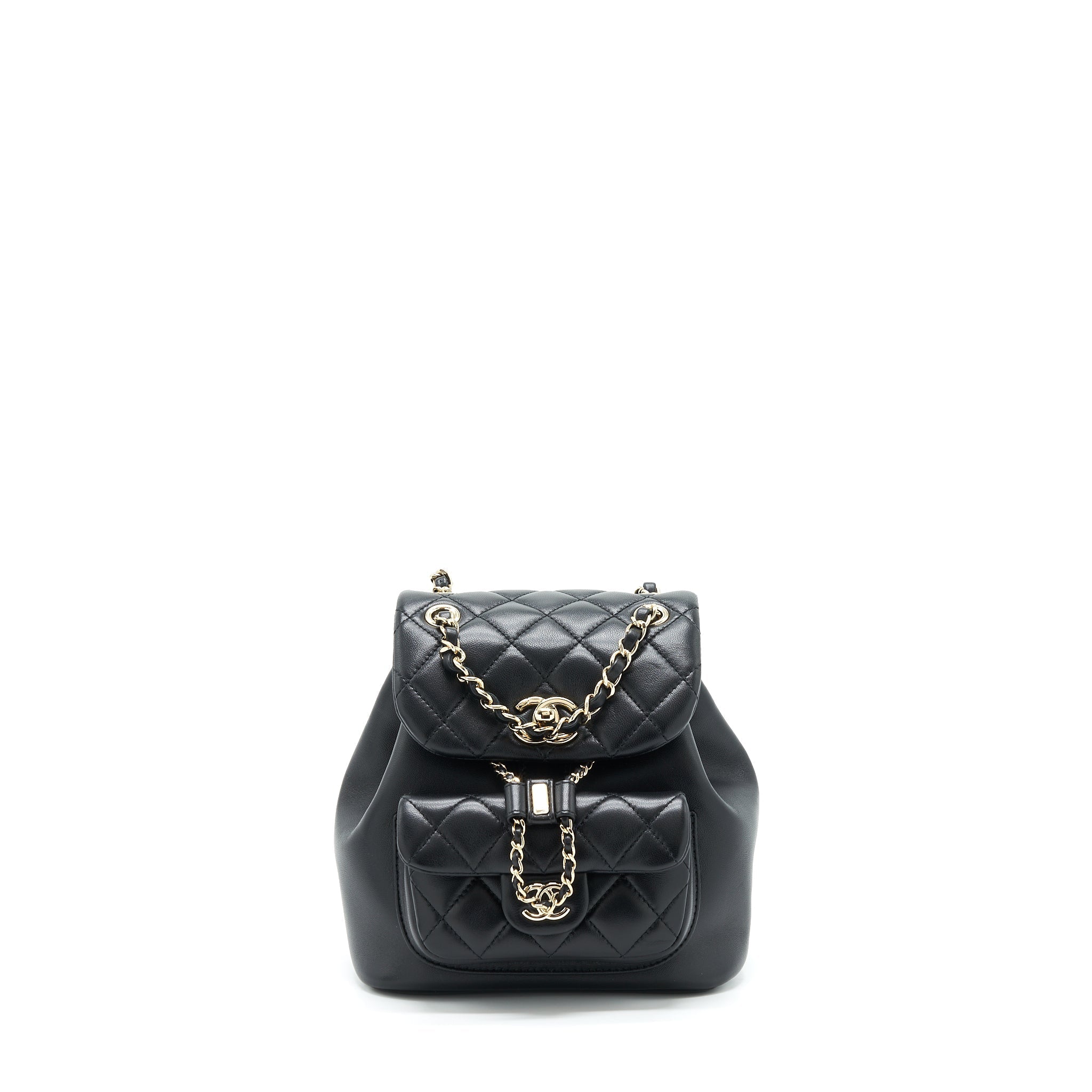Chanel Duma Mini Backpack Lambskin Black L(Microchip)