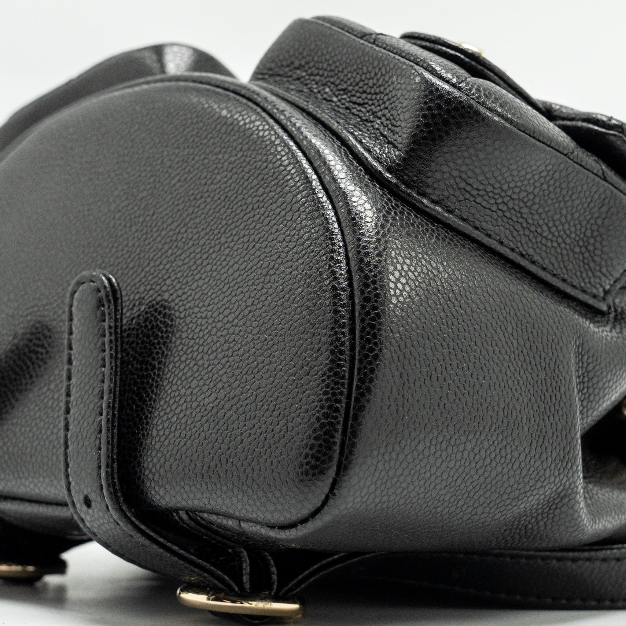 CHANEL 24A Mini Duma Backpack Grained Calfskin Black L (Microchip)