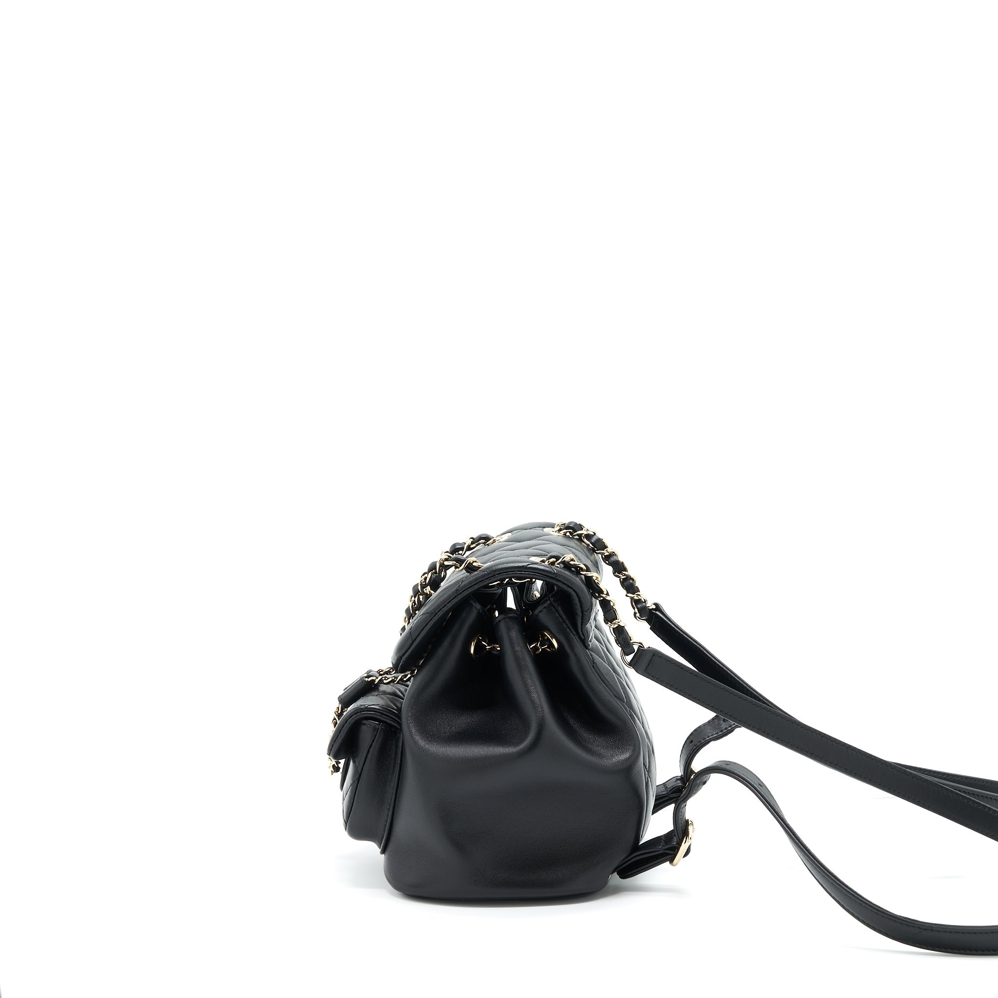 Chanel Duma Mini Backpack Lambskin Black L(Microchip)