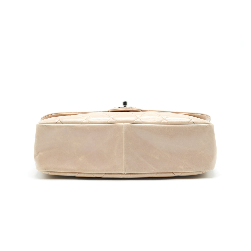 Chanel Top Handle Flap Bag with Chain Beige/ Black serial20