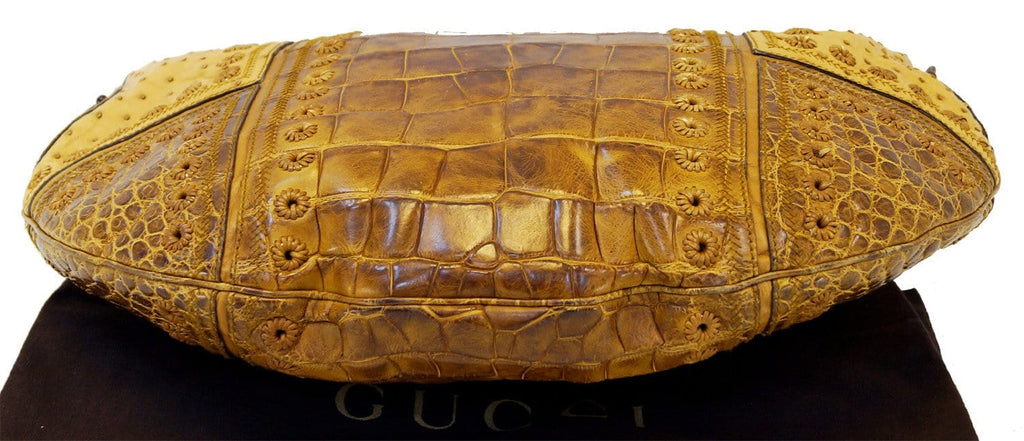 GUCCI Crocodile and Ostrich Patchwork Limited Edition Bag