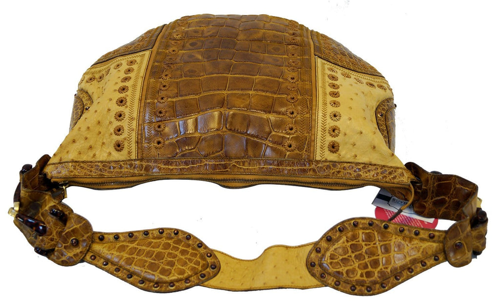 GUCCI Crocodile and Ostrich Patchwork Limited Edition Bag