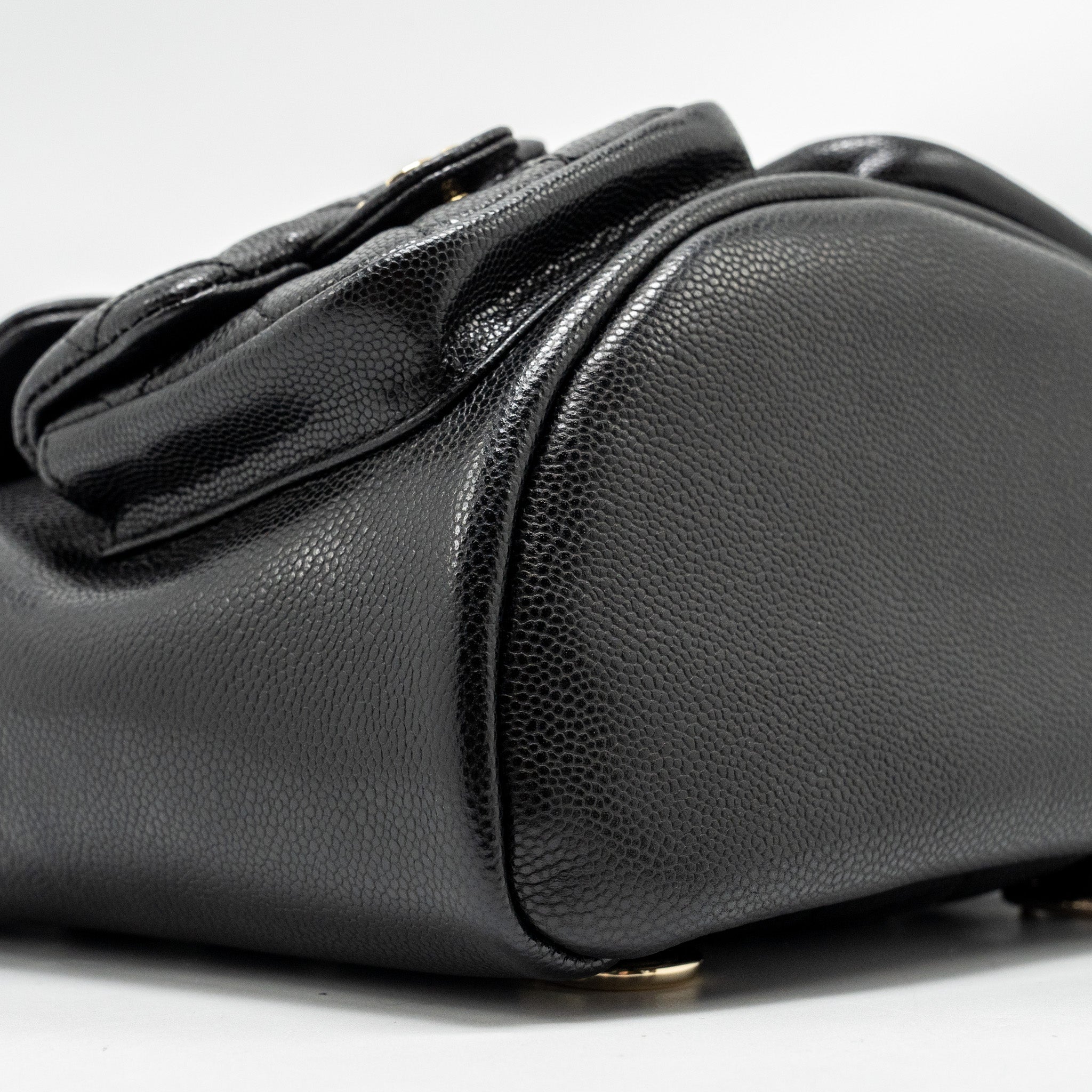 Chanel Triple Pack Backpack Caviar Black L (microchip)