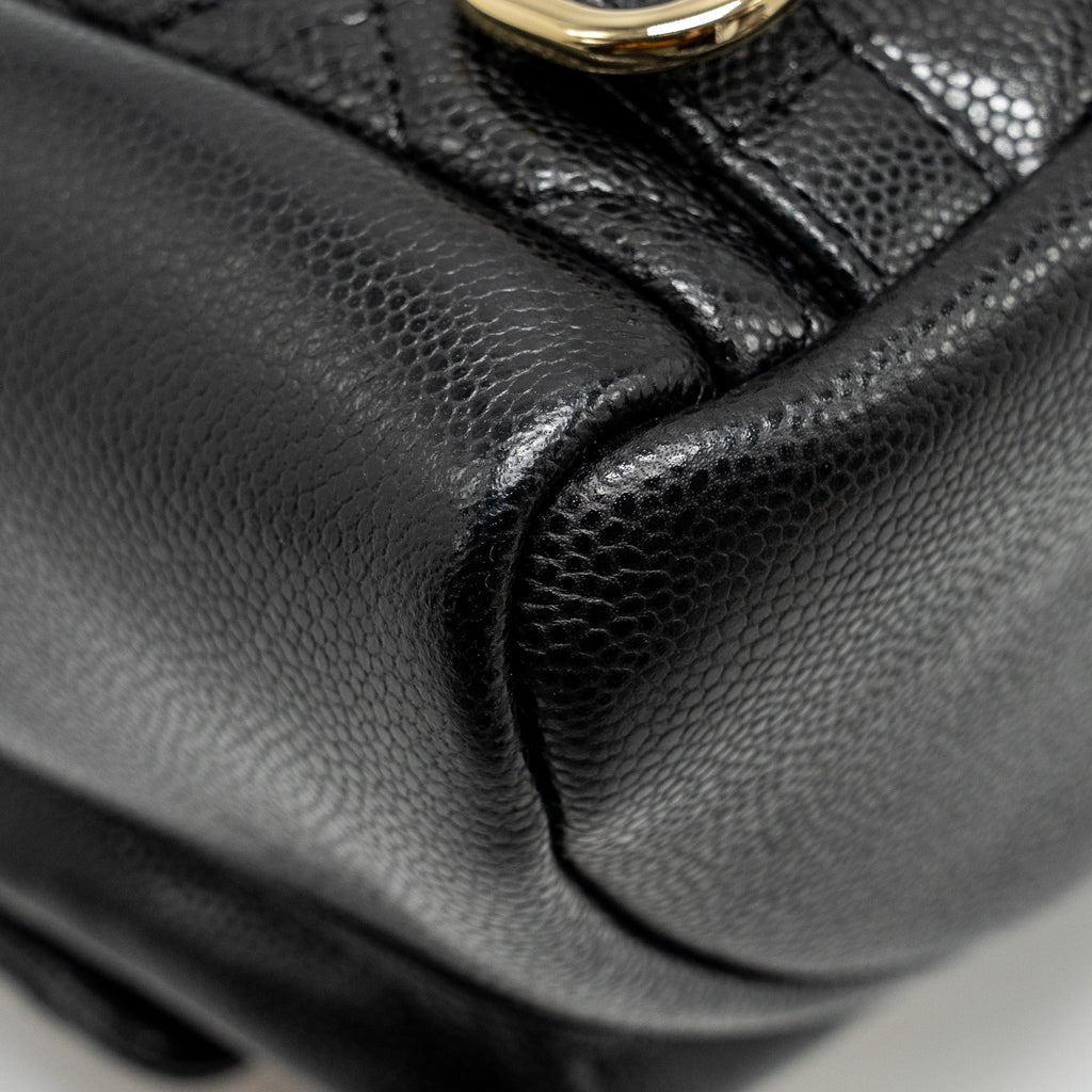Chanel Triple Pack Backpack Caviar Black L (microchip)