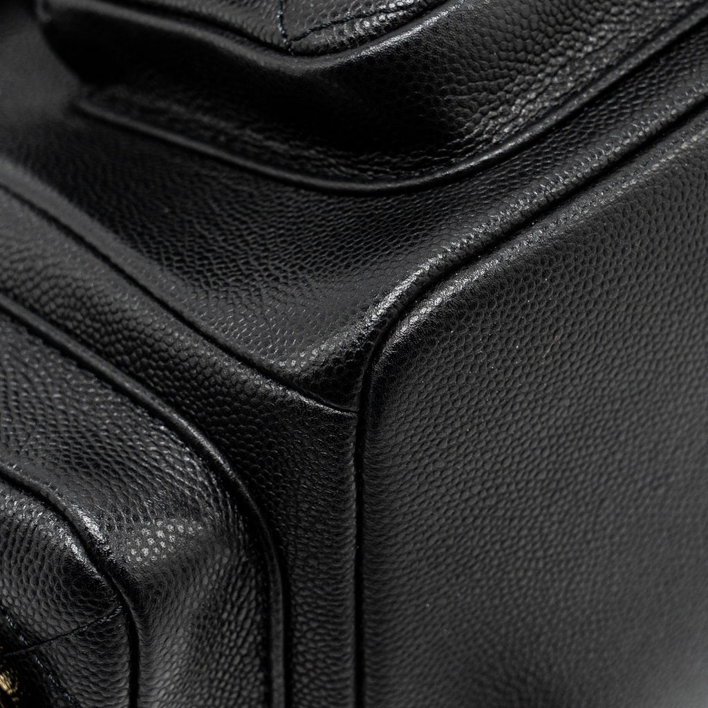 Chanel Triple Pocket Backpack Caviar Black L (Microchip)
