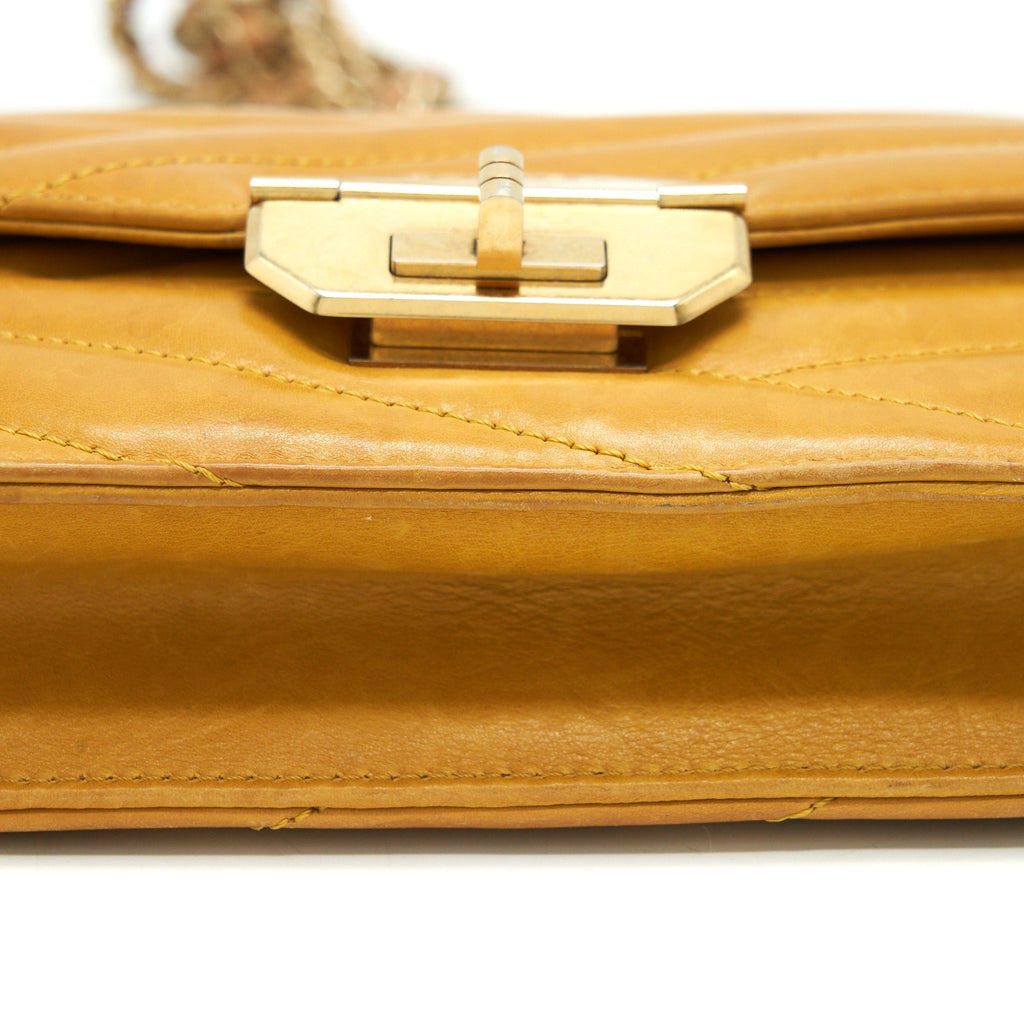Chanel Chevron Envelope Flap Bag With Chain in Yellow