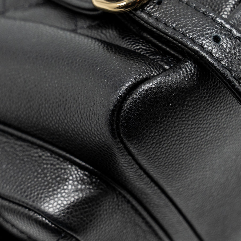 Chanel Triple Pocket Backpack Caviar Black L (Microchip)