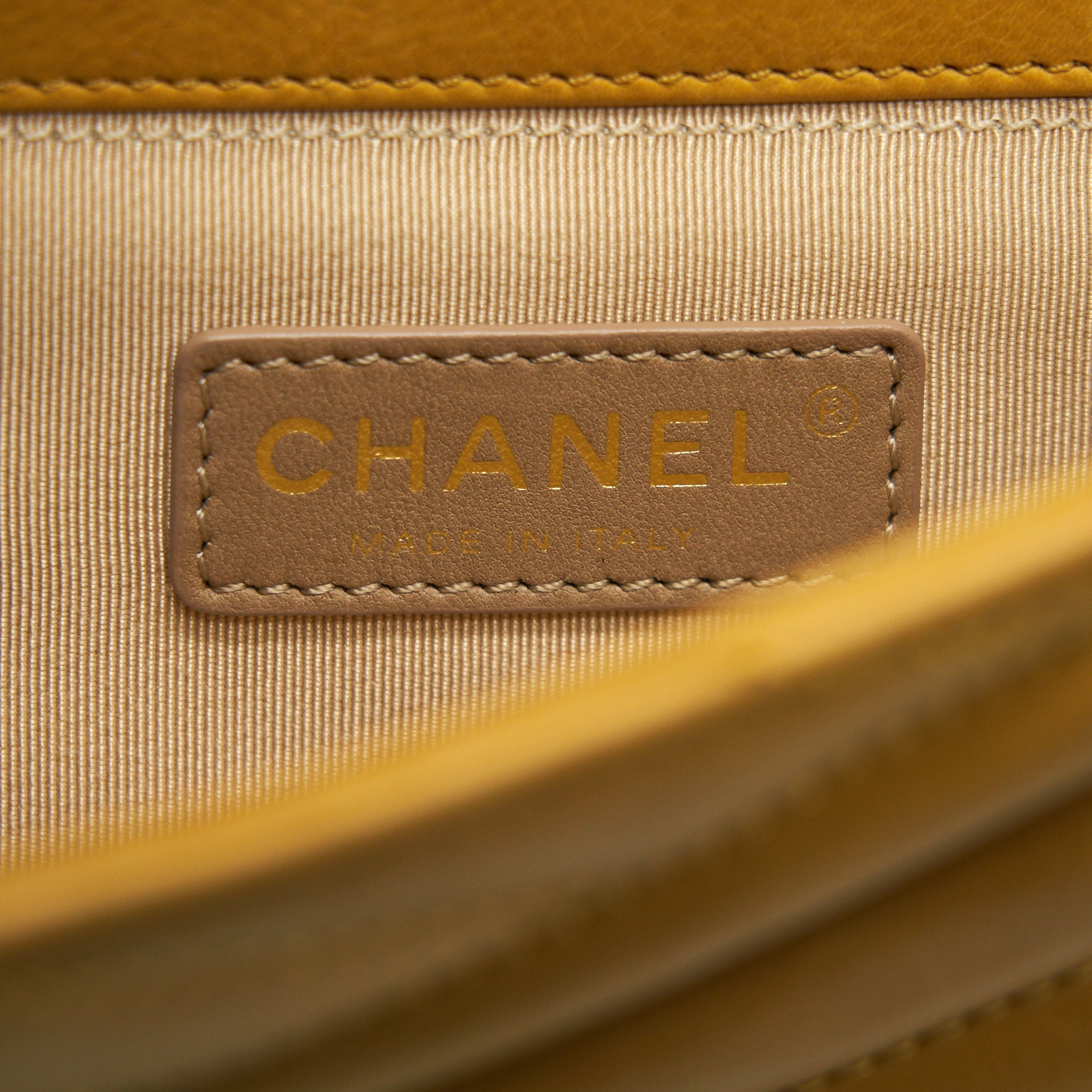 Chanel Chevron Envelope Flap Bag With Chain in Yellow