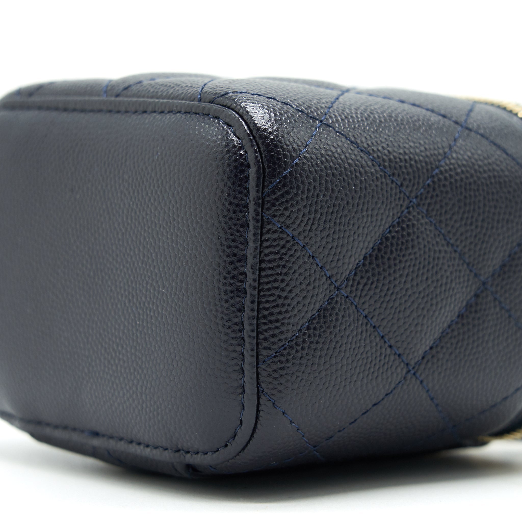 Chanel Small Vanity with Chain Navy Blue with L